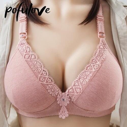 Floral Push Up Bra for Women AB 36-42 Wireless Bras Seamless Bralette Thin Cup Soft Underwear Gathered Brassiere Female Lingerie