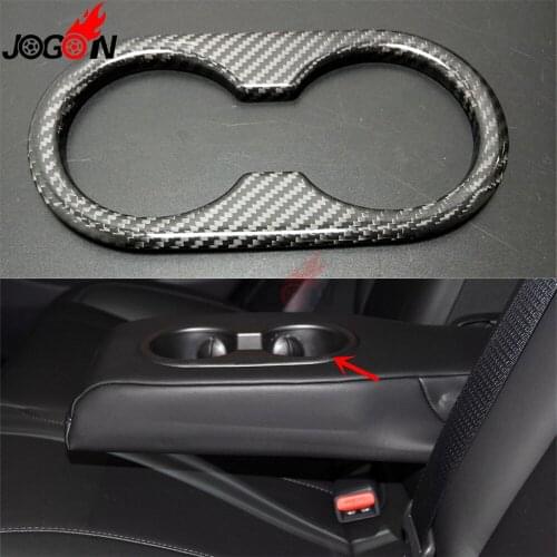 Dry Carbon Fiber Interior Rear Seat Water Cup Holder Cover Trim For Tesla Model 3 2017 2018 2019 2020
