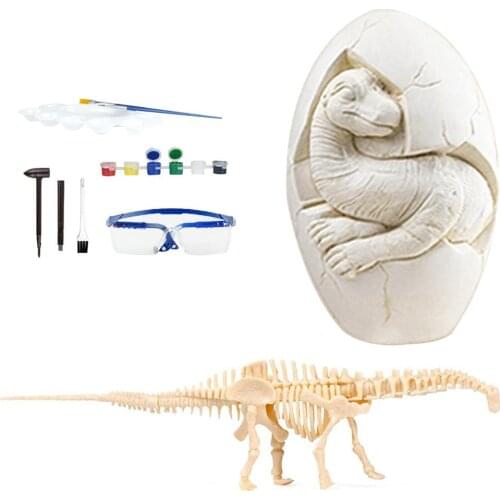 ChildrenS Dinosaur Egg Fossil Excavation Kit DIY Painting Model Splicing Dinosaur Skeleton Archeology Educational Toy Gift
