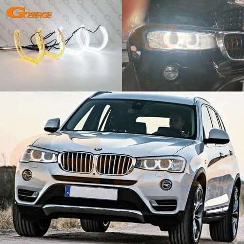 For BMW X3 F25 LCI G01 X4 F26 G02 Ultra bright Day Light turn signal light DTM M4 Style LED Angel Eyes halo rings