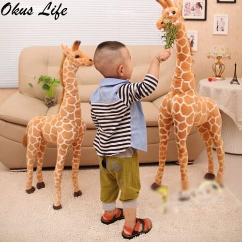 Home Decor Huge Real Life Giraffe Plush Toys Cute Stuffed Animal Dolls Soft Simulation Giraffe Doll Birthday Gift Christmas Deco