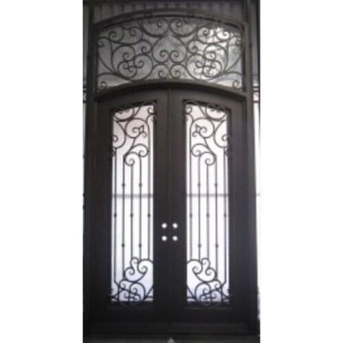 Hench 100% steel metal iron metal glass double entry doors