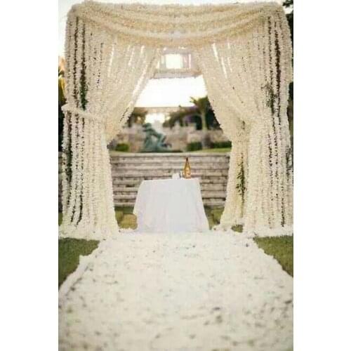 100pcs/lot 2 Meter Long Elegant Artificial Silk Flower Wisteria Vine Hydrangea Rattan For Wedding Decorations Props