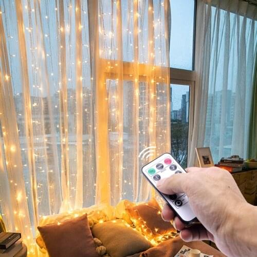Garland Curtain for Room New Years Wedding Christmas Lights Decorations Curtains for Home Festoon Led Light Decor Fairy Lights