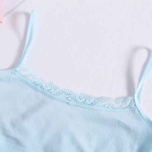 HX5D Young Girls Lace Bra Puberty Teenage Soft Cotton Underwear Training Bra Clothing