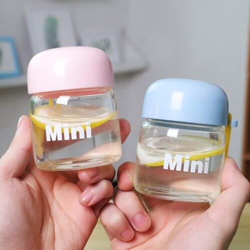 Cute Mini Glass Water Bottle 150ML Portable Glass Bottle With Rope Heat Resistant Water Cup Tea Coffee Milk Mug Leakproof Cup