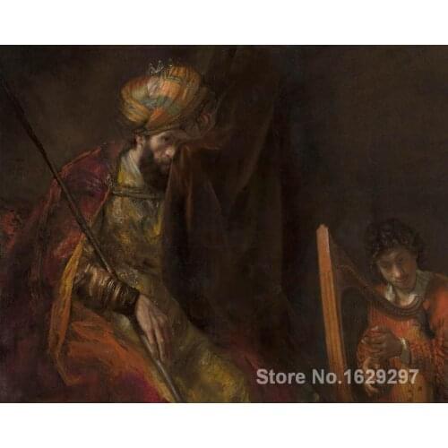 Wall art Portrait painting on canvas saul y david Rembrandt van Rijn artworks High quality Hand painted