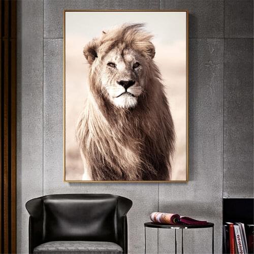 African Wild Lion Wall Art Poster Animal Canvas Paintings Black And White Art Prints Modular Picture For Living Room Home Decor