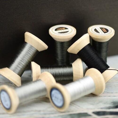 Handmade embroidery embroidery thread spool / silk embroidery thread / wrapped silk silk thread / cinerous / each 20 meters