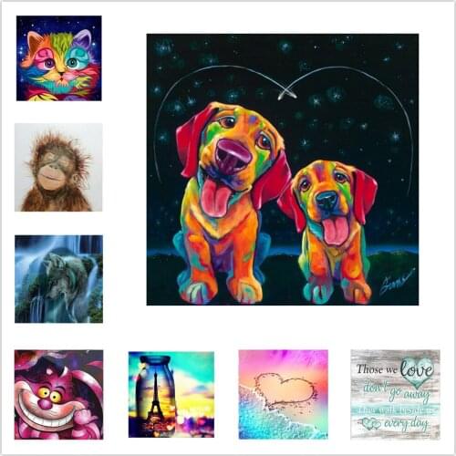 New Year Gift 5D Diy Round Diamond Painting Kit Animal Pattern Cross Stitch Landscape mosaic diamond embroidery home decoration