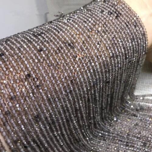 Obsidian roundel faceted 3*2mm 15" for DIY jewelry making loose beads FPPJ wholesale beads nature gemstone