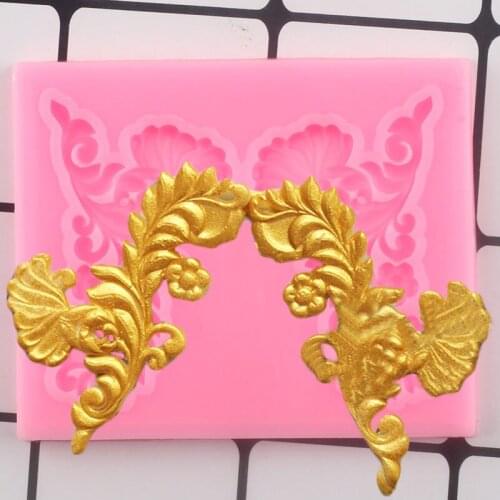 Relief Flower Cupcake Topper Fondant Mold Cake Decorating Tools Cake Border Silicone Mould DIY Candy Polymer Clay Chocolate Mold