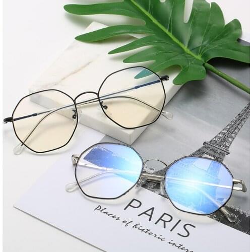 Retro Anti Blue Light Glasses Frame Metal Round Optical Square Sepectacles Plain Eyeglasses Eyewear for Men Women Unisex