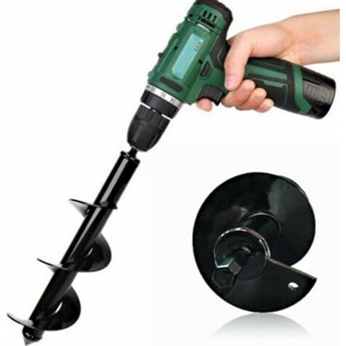 New Garden Auger Spiral Drill Bit Flower Planter Bulb Shaft Auger Yard Gardening Earth Drill Planting Hole Digger Garden Tool