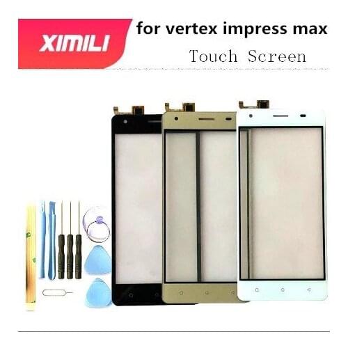 5'' Mobile Phone Touch Screen For Vertex Impress Max Touch Screen Front Glass Digitizer Panel Sensor TouchScreen Tools Adhesive