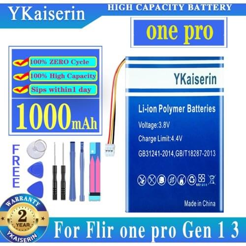 Top Brand 100% New 1000mAh Battery for Flir One Pro Gen 1 3 Thermal Imaging Camera Batteries + Track Code