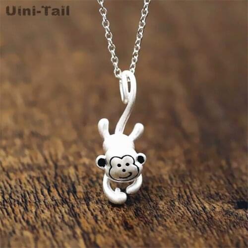 Uini Tail new design hot selling 925 sterling silver Chinese mascot monkey necklace simple sweet and lovely high-quality jewelry