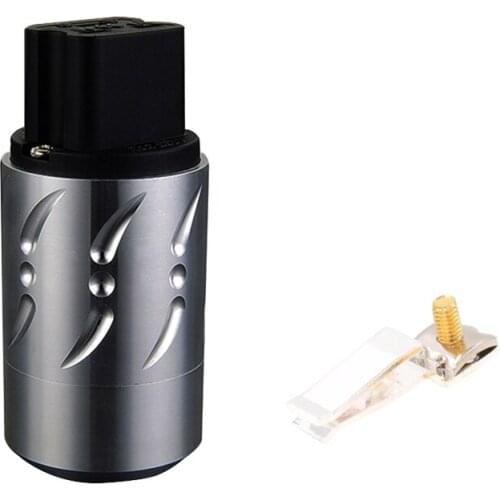 Viborg VF521S Pure Copper Silver Plated Aluminium Alloy AC Audio Power IEC Connector Plug for 8MM Cable Wire
