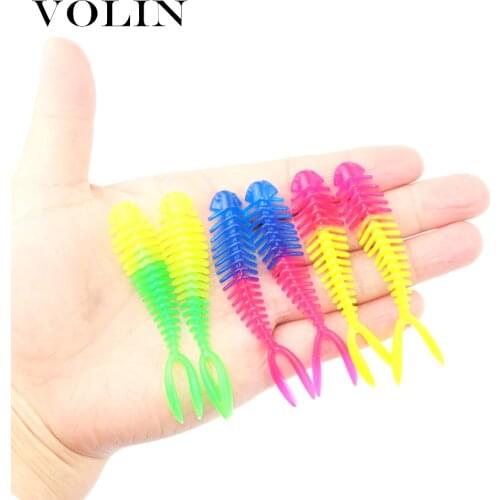 VOLIN NEW 10pcs Trout Fishing Lure 70mm2.3g Silicone Bait Rubber Artificial Fake Bait Fishing Baits Shad Wobblers Swimbait