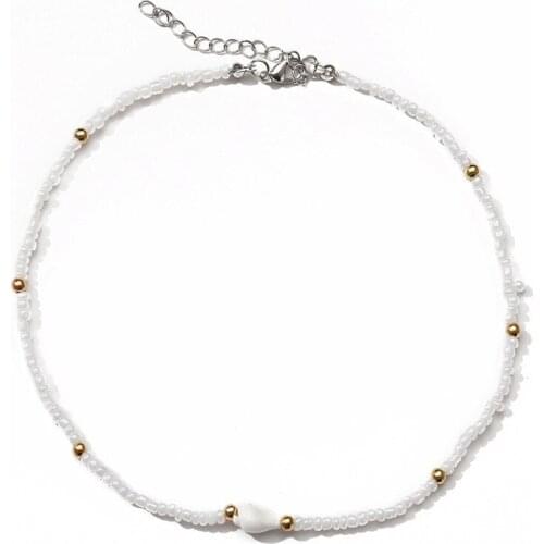 Bohemian Natural Shell Choker Necklace for Women Girls Fashion Summer Beach Charm Seashell Beads Choker Necklaces Jewelry