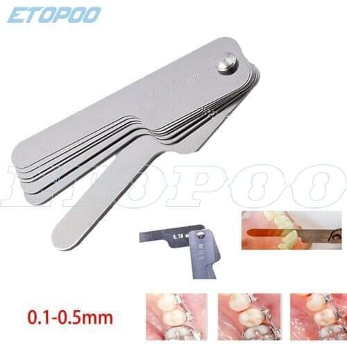 Dental Tooth Gap Measuring Ruler Interproximal Reduction Gauge Measure Reciprocating IPR Orthodontic Treatment Tools