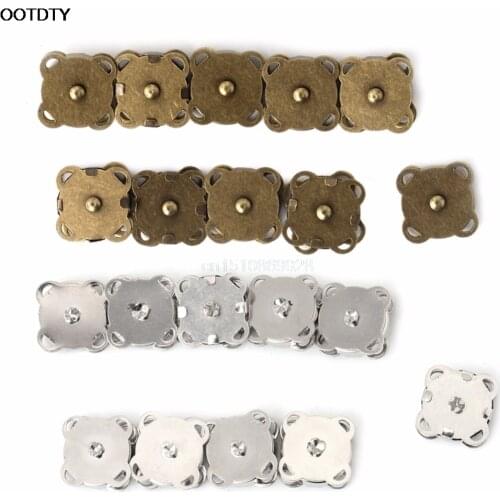 10PCS14/ 18mm DIY Magnetic Snaps Purse Clasp Closures Metal Button Bag Craft