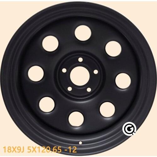 18inch steel wheels 9J 5 holes 5X120.65 offset negative 12 mat black discovery wheels