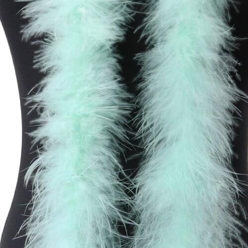 2 Meter Mint Marabou Feathers Boa Soft Fluffy Plumes on String For DIY Wedding Dress Clothing Shawl Decoration Sewing Crafts