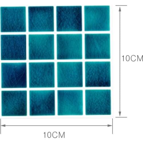 3D Tile Effect Colorful PVC Wall Stickers 30pcs Square Mosaic Effect Sticker Art Decal 10*10cm Waterproof For Bath Kitchen Decor