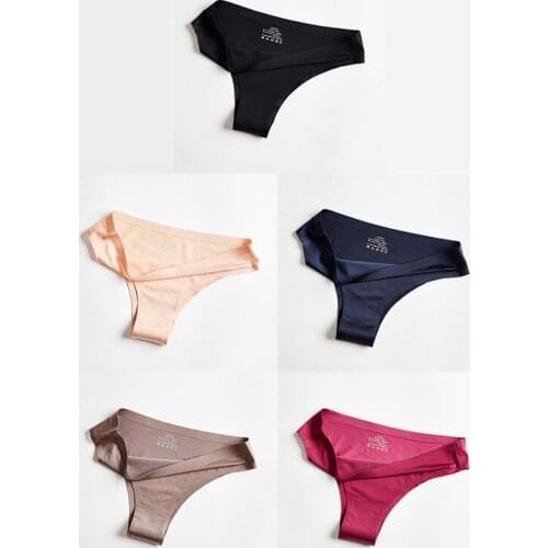 5 PCS/Set New Cotton Underwear Women Comfortable Panties Solid Color Plus Size Underpants sports Ice silk Briefs Female Lingerie