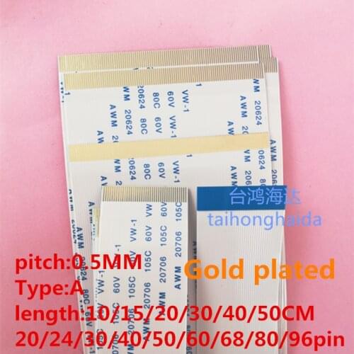 5PCS NEW Flat flexible cable FFC FPC LCD cable AWM 20706 105C 60V VW-1 FFC-0.5MM A Type Gold plated LCD TV Screen Line 1000MM