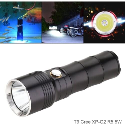 5W T9 450 Lumens XP-G2 R5 LED Aluminum Alloy Light Flashlight Waterproof IP68 2 Meters Underwater with 6 Modes