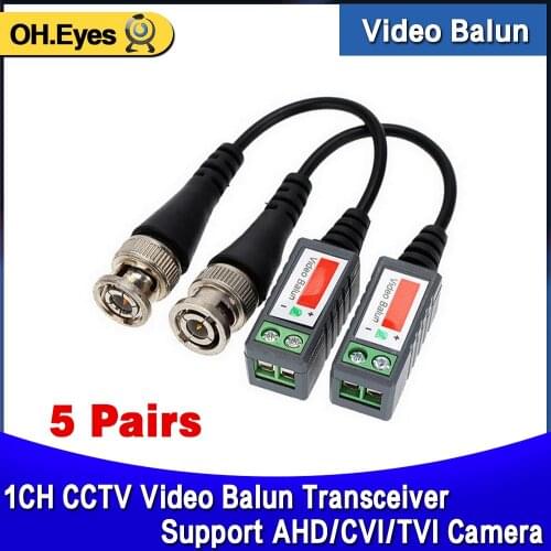 10pcs ABS Plastic CCTV Video Balun CCTV Accessories Passive Transceivers 2000ft Distance UTP Balun BNC Cable CAT5 Cable