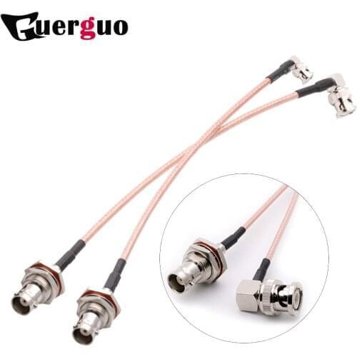 BNC Female To BNC Male Right Angle Adapter RG316 Wireless Patch Leads Cable 15cm RF Coaxial Cable 100PCS