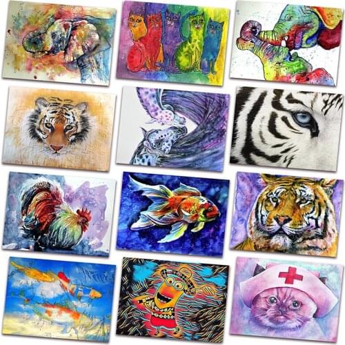 5D DIY Fish Diamond Painting Full Round Drill Diamond Embroidery Animal Elephant Diamond Mosaic