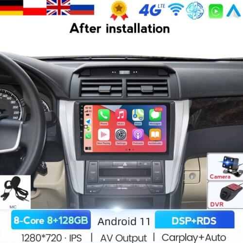 Android 10 8 Core Head Unit 4G In Dash Car Radio Multimedia Video Player Navigation GPS For Toyota Camry 7 XV 50 55 2011 - 2014