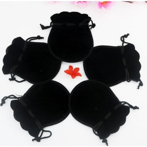 Free Shipping 100PCs Black Velvet Drawstring Pouches Jewelry Gift Bag with String Velvet Jewelry Gift Bag For Boutique