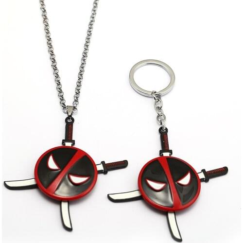 Deadpool Keychain Rotatable Movie Metal Key Pendant Keychains Men Accessories Keychain Charms