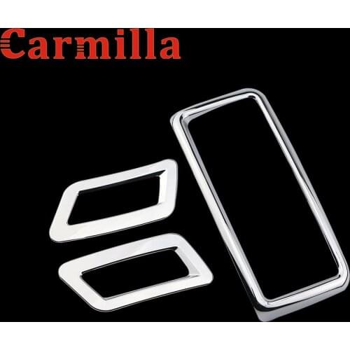 Carmilla 3Pcs ABS Chrome Air Conditioning Vent Trim Cover Sticker for Nissan X-TRAIL Xtrail X trail T32 2013 - 2017 Accessories