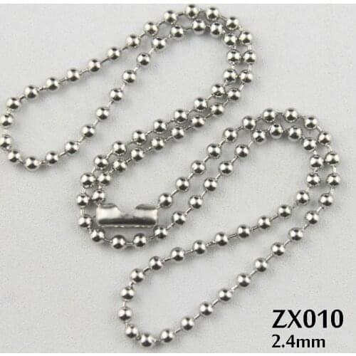 200pcs 7"-38" length stainless steel ball chain 2.4mm beads necklace with waist buckle fashion Jewelry parts ZX010