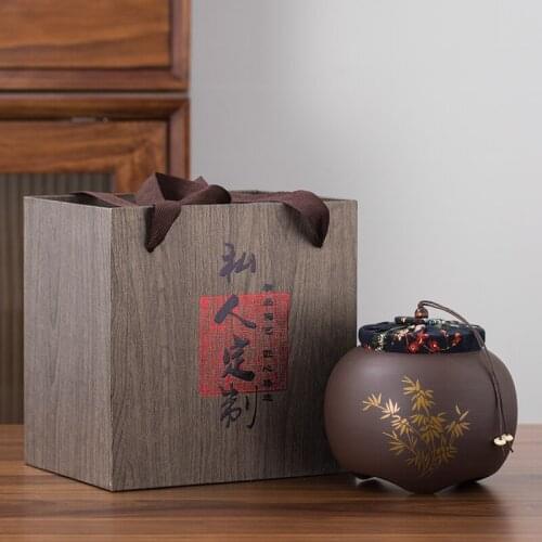 Purple Clay Tea Caddies Gift Storage Box Seal Round Moisture Proof Vintage Tea Caddies Container Caixa Para Cha Teaware DG50TC