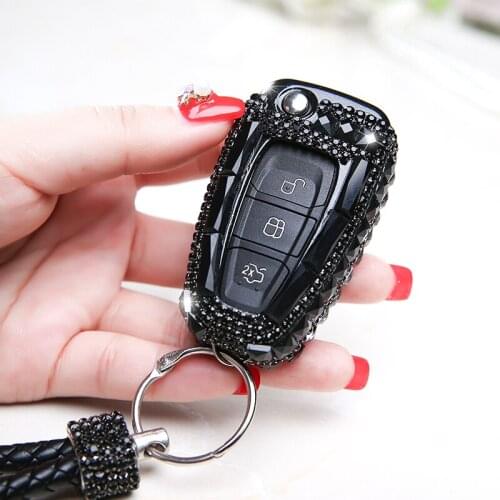 Luxury Diamond Bling Car key shell key case protect holder For Ford Focus 2 3 Kuga Mondeo EcoSport Mondeo accessories