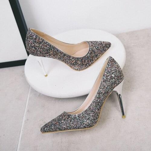 DDYZHY Shoes Women High Heels Rhinestone Women Shoes Pumps Women Heels Shoes Ladies Bling Bridal Wedding Shoes Ladies Plus Size