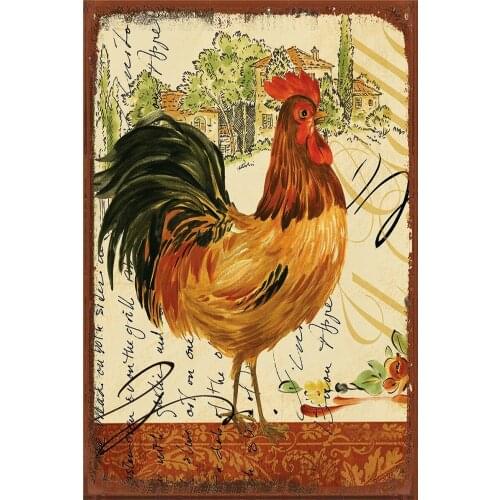 Chickens Metal Poster Vintage Retro Farmhouse Decor Wall Posters Tin Sign Gardening Decoration Home Decoration Modern Gamer Room