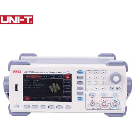 UNI-T UTG2025A Function / Arbitrary Waveform Generator 200MS/s 25MHz Channels 2 USB Device 4.3 Inches 64K Color TFT LCD Display