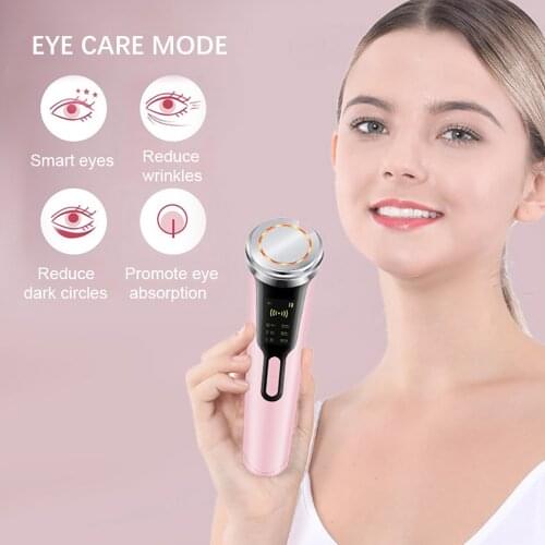 6 in 1 Face Skin EMS RF EMS Beauty Instrument Facial Mesotherapy Electroporation Rejuvenation Women Face Eye Care Tool Lifting