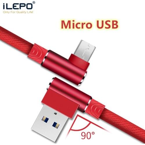 Micro USB Data Charge Cable for Samsung S5 S6 S7 A3 A5 J5 J7 Xiaomi Redmi 4X Note 4 Android 90 Degree Quick Charge Cable