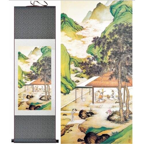 Tangbohu landscape painting Home Office Decoration Chinese scroll painting landscape art painting landscape painting
