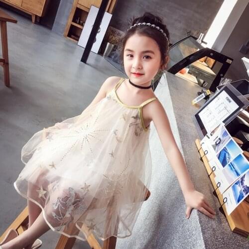 LZH New Summer Toddler Girls Cartoon Unicorn Chiffon Princess Dress For Girls Birthday Party Dress Children Clothes Kids Dresses