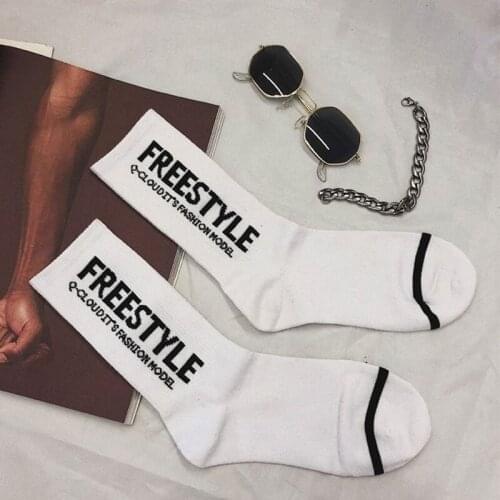 Fashion Black White Cotton Hip Hop On Foot Skateboard Maple Leaf Letters Crew Blaze Street Men Socks Happy Long Socks For Gift